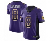 Youth Nike Minnesota Vikings #8 Kirk Cousins Limited Purple Rush Drift Fashion NFL Jersey