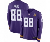 Youth Nike Minnesota Vikings #88 Alan Page Limited Purple Therma Long Sleeve NFL Jersey