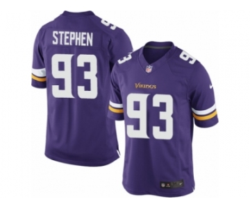 Youth Nike Minnesota Vikings #93 Shamar Stephen Limited Purple Team Color NFL Jersey