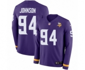 Youth Nike Minnesota Vikings #94 Jaleel Johnson Limited Purple Therma Long Sleeve NFL Jersey