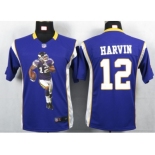 nike youth nfl jerseys minnesota vikings #12 harvin purple[portrait fashion]