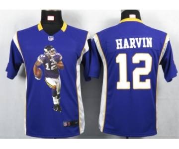 nike youth nfl jerseys minnesota vikings #12 harvin purple[portrait fashion]