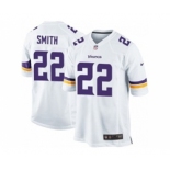 nike youth nfl jerseys minnesota vikings #22 smith white[nike]