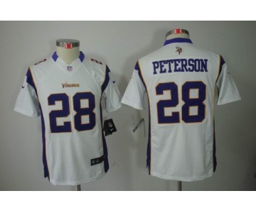 nike youth nfl jerseys minnesota vikings #28 peterson white[nike limited]