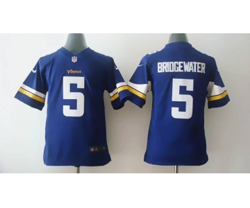 nike youth nfl jerseys minnesota vikings #5 bridgewater purple[nike][bridgewater]