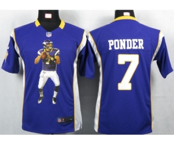 nike youth nfl jerseys minnesota vikings #7 christian ponder purple[portrait fashion]