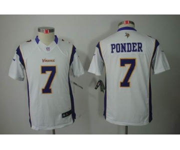 nike youth nfl jerseys minnesota vikings #7 christian ponder white[nike limited]