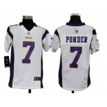 nike youth nfl jerseys minnesota vikings #7 ponder white[nike]