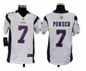 nike youth nfl jerseys minnesota vikings #7 ponder white[nike]