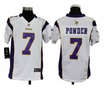 nike youth nfl jerseys minnesota vikings #7 ponder white[nike]