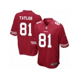 Men Nike San Francisco 49ers #81 Trent Taylor Game Red Team Color NFL Jersey