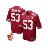 Men San Francisco 49ers #53 NaVorro Bowman Scarlet 70th Anniversary Patch Game Jersey