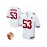 Men San Francisco 49ers #53 NaVorro Bowman White 70th Anniversary Patch Game Jersey