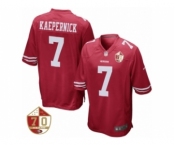 Men San Francisco 49ers #7 Colin Kaepernick Nike Scarlet 70th Anniversary Patch Game Jersey