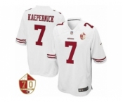 Men San Francisco 49ers #7 Colin Kaepernick Nike White 70th Anniversary Patch Game Jersey