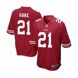 Men's Nike San Francisco 49ers #21 Frank Gore Game Red Team Color NFL Jersey