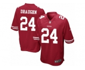 Men's Nike San Francisco 49ers #24 Shaun Draughn Game Red Team Color NFL Jersey