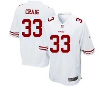 Men's Nike San Francisco 49ers #33 Roger Craig Game White NFL Jersey