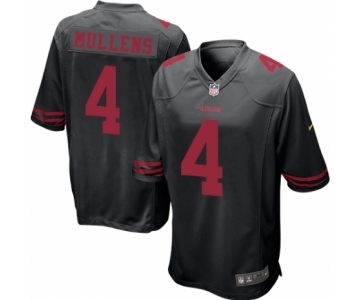 Men's Nike San Francisco 49ers #4 Nick Mullens Game Black NFL Jersey