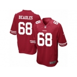 Men's Nike San Francisco 49ers #68 Zane Beadles Game Red Team Color NFL Jersey