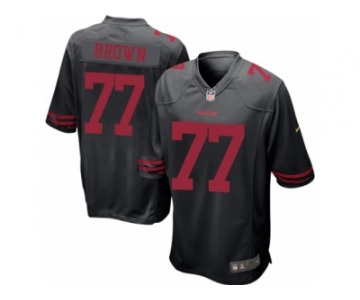 Men's Nike San Francisco 49ers #77 Trent Brown Game Black Alternate NFL Jersey