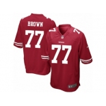 Men's Nike San Francisco 49ers #77 Trent Brown Game Red Team Color NFL Jersey