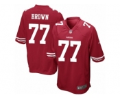 Men's Nike San Francisco 49ers #77 Trent Brown Game Red Team Color NFL Jersey