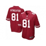 Men's Nike San Francisco 49ers #81 Rod Streater Game Red Team Color NFL Jersey