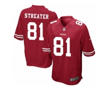 Men's Nike San Francisco 49ers #81 Rod Streater Game Red Team Color NFL Jersey