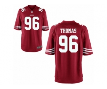 Men's Nike San Francisco 49ers #96 Solomon Thomas Game Red Team Color NFL Jersey