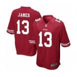 Men's San Francisco 49ers #13 Richie James Game Red Team Color Football Jersey