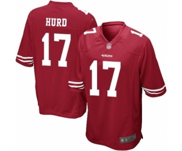 Men's San Francisco 49ers #17 Jalen Hurd Game Red Team Color Football Jersey