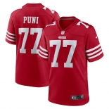 Men's San Francisco 49ers #77 Puni Game Red Football Jersey