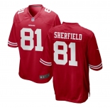 Men's San Francisco 49ers #81 Sherfield Game Red Team Color Football Jersey