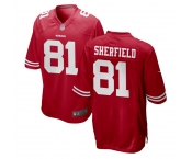 Men's San Francisco 49ers #81 Sherfield Game Red Team Color Football Jersey