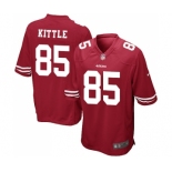 Men's San Francisco 49ers #85 George Kittle Game Red Team Color Football Jersey