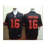 Nike San Francisco 49ers #16 Joe Montana Black Jerseys(Game)