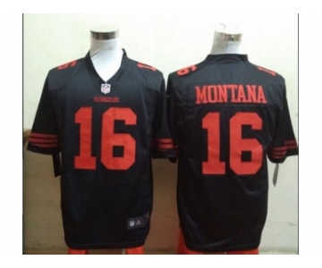 Nike San Francisco 49ers #16 Joe Montana Black Jerseys(Game)