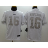 Nike San Francisco 49ers #16 Joe Montana White Platinum jerseys