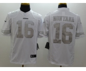 Nike San Francisco 49ers #16 Joe Montana White Platinum jerseys