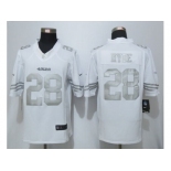 Nike San Francisco 49ers #28 Hyde Platinum White Jerseys(Game)