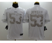 Nike San Francisco 49ers #53 NaVorro Bowman Platinum White Jerseys(Game)