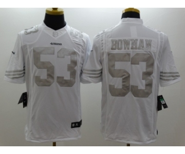 Nike San Francisco 49ers #53 NaVorro Bowman Platinum White Jerseys(Game)