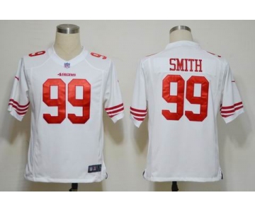 nike nfl jerseys san francisco 49ers #99 smith white[game]