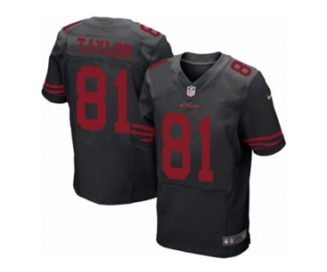 Men Nike San Francisco 49ers #81 Trent Taylor Elite Black NFL Jersey