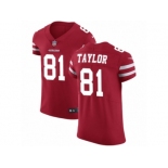 Men Nike San Francisco 49ers #81 Trent Taylor Red Team Color Vapor Untouchable Elite Player NFL Jersey