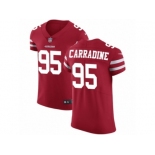 Men Nike San Francisco 49ers #95 Tank Carradine Red Team Color Vapor Untouchable Elite Player NFL Jersey