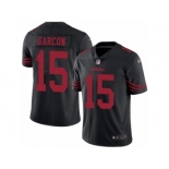 Men's Nike San Francisco 49ers #15 Pierre Garcon Elite Black Rush NFL Jersey