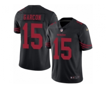 Men's Nike San Francisco 49ers #15 Pierre Garcon Elite Black Rush NFL Jersey