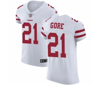 Men's Nike San Francisco 49ers #21 Frank Gore White Vapor Untouchable Elite Player NFL Jersey